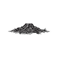 A tree with roots on a white background vector