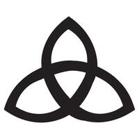 A celtic trinity symbol is shown in black and white vector