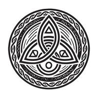 Celtic knot design in a circle vector