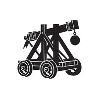 Medieval Field Gun Clipart Design - Field Gun illustration in black and white vector