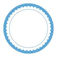 Simple Blank Plain Sophisticated Circular Frame with Scalloped And Dots Detailing Design vector