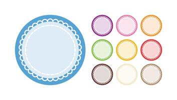 Set Of Simple Elegant Round Shape With Scalloped Lace Doily Ornaments vector