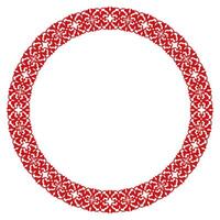 Red vintage pattern in Victorian style in shape of a circle. Ornate element for design. Ornamental pattern for decoration of clothes, wedding invitations, greeting cards. Traditional decor. vector