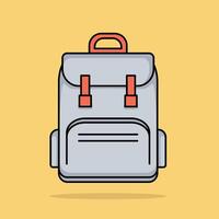 school backpack 3 in 1 with a red strap in flat style design vector