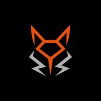 fox head logo with abstract lines vector