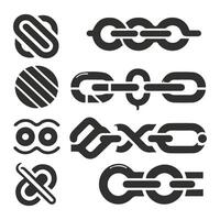 A set of different types of links and chains vector