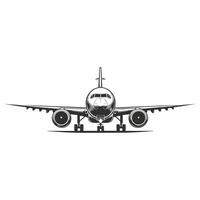 Front View Airplane Illustration on White vector