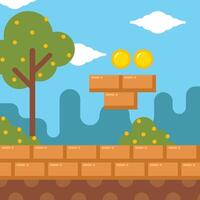 Platform game background template vector
