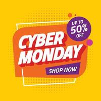 Flat design cyber monday background vector