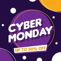 Flat design cyber monday background vector