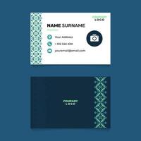 Islamic Oriental Name Card Design with Vertical Ornament on The Side vector