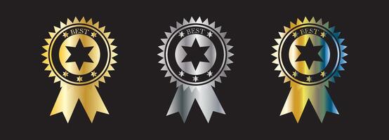 Premium Top badge with Ribbon, top badge set vector