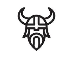 a viking helmet logo with horns icon vector