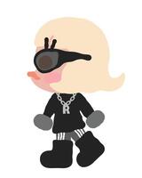 contemporary abstract illustration of fashionable cartoon characters vector