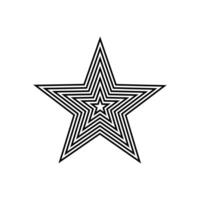 Star icon with stripes, line icon of star on white background vector