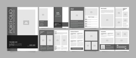 Minimal portfolio brochure design template for Architecture brand vector