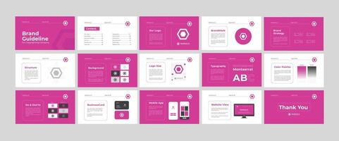 Brand Guidelines Design Set. Minimal Brand Guideline Layout Template. Brand Identity presentation design. vector
