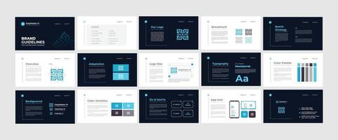 Minimal Brand Guideline Layout Template. Brand Identity presentation design. Brand Guidelines Design Set vector