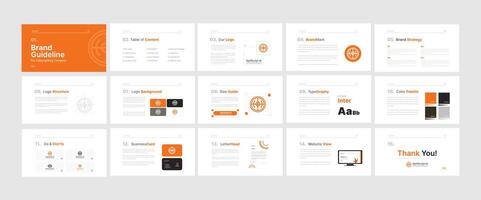 Minimal Brand Guideline Layout Template Design. Creative Brand Identity presentation design. Brand Guidelines Design Set vector