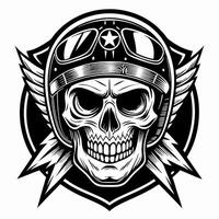 skull in a helmet with wings and a star on the side vector