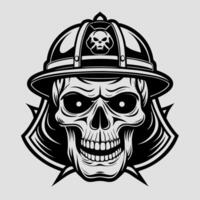 skull in a helmet with a skull face vector