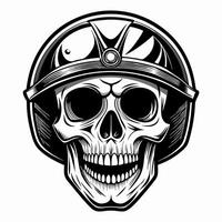 skull in a helmet illustration vector