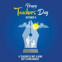 Happy Teachers Day Card Template to Celebrate and Appreciate Teachers on October 5th Creative Greeting and Graphic Design for Students and Schools vector