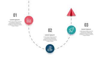 Business Curve line Infographic Design Template. 3 Options Business Problem Solving. Business Presentation, Timeline, Strategy and Planning. vector