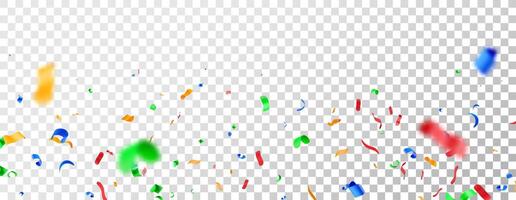3D render colorful confetti in empty space vector