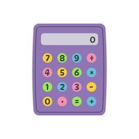 Electronic calculator. Tool for school. Digital keypad for math. vector