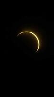 Total solar eclipse on a space. Vertical format. 3D Rendering video
