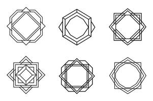 Editable outline shapes Backgrounds for Presentations vector