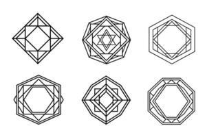 6 Different Outline Borders and Shapes for Graphic Design vector