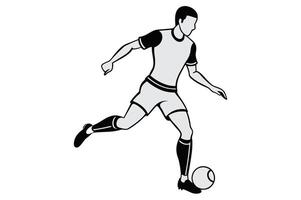 Outline of Playing Motion of a Football Player vector