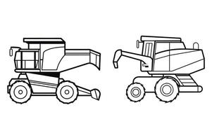 Combine Harvester Outline on white background vector
