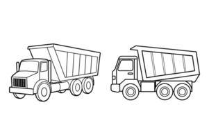 Isolated Dump Truck Outline design on white background vector