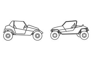 Dune Buggie Outline on white background vector