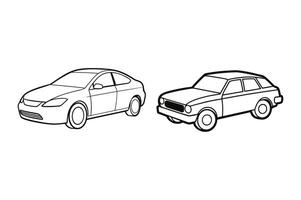 Sketch of an isolated car drawn on a white background. vector
