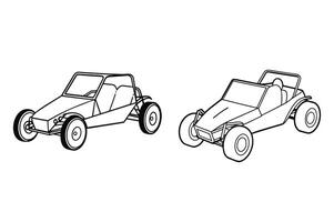 Isolated Dune Buggie Oytline Design on white background vector