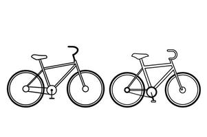Isolated Bicycle Outline on white background vector