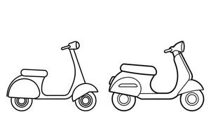 2 Scooter Outline on white background vector