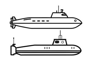 Isolated Submarine Outline on white background vector