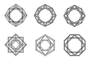 Geometric Circle Shape Frames for Digital Art vector