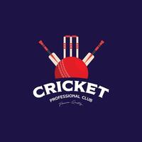 cricket ball element logo template and minimalist level for professional clubs and teams vector