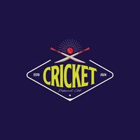 simple emblem if cricket logo design graphic template element. illustration design of cricket ball vector