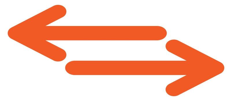 Long arrows icon set. set of trendy long arrows left and right in flat style. Replaceable design. For your apps, websites and UI or UX design vector