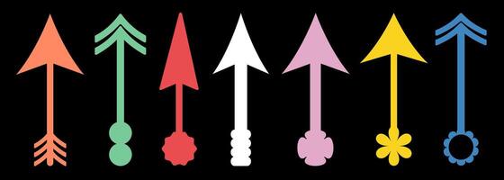 Long arrows icon set. set of trendy long arrows left and right in flat style. Replaceable design. For your apps, websites and UI or UX design vector