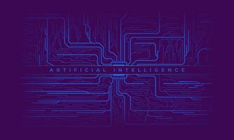 Artificial Intelligence dark background for AI concept banner or presentation vector