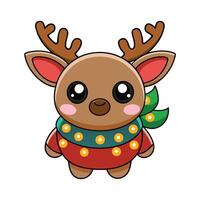 a deer with a scarf that says quot deer quot on it illustration vector