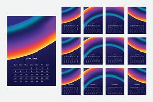 Modern Trendy Gradient 2025 Vertical Desk Calendar with Stylish Design vector
